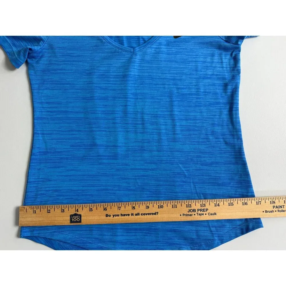 Nike Dri-Fit Women's Short Sleeve V-Neck Top T-Shirt Activewear Blue Size XS